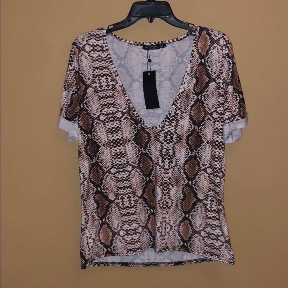 Snake Skin Pattern V-neck